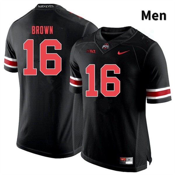 Ohio State Buckeyes Cameron Brown Men's #16 Blackout Authentic Stitched College Football Jersey